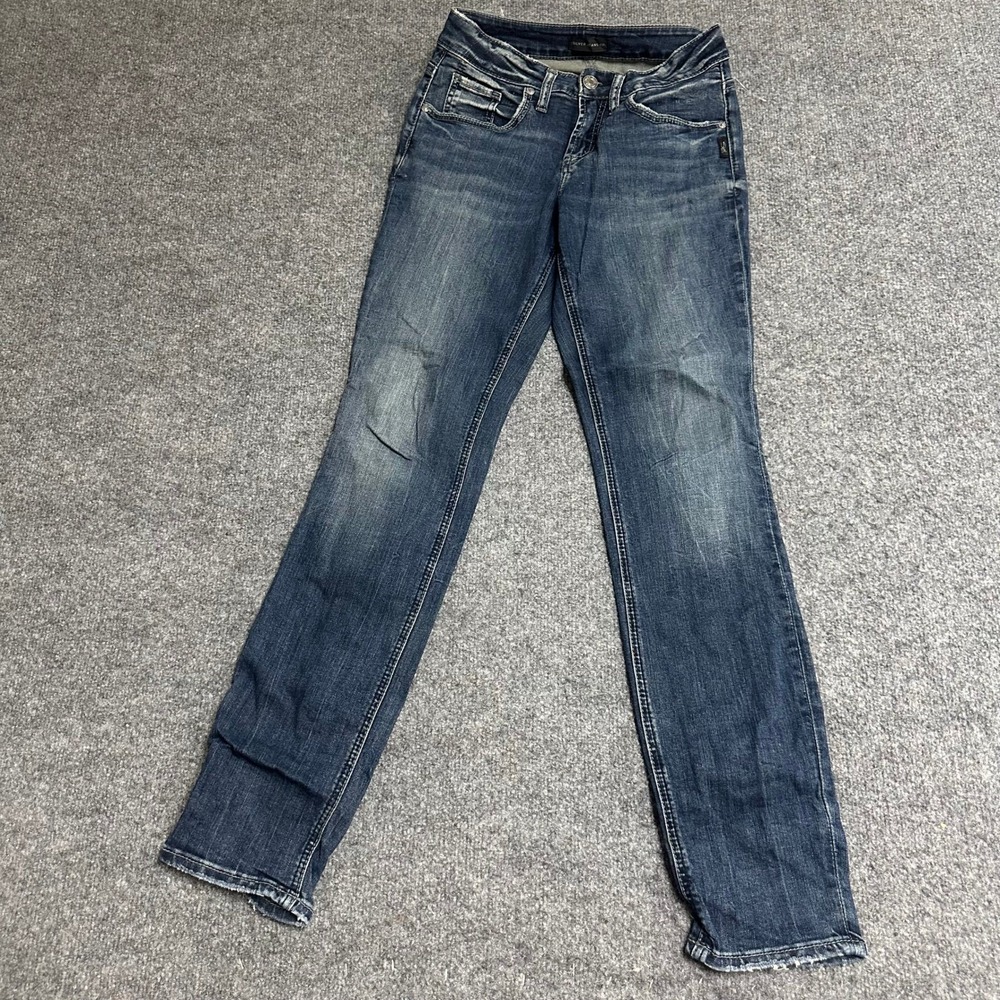 Silver Jeans Co. Jeans Womens Size 26 Blue Boyfriend Mid Rise Distressed Hem